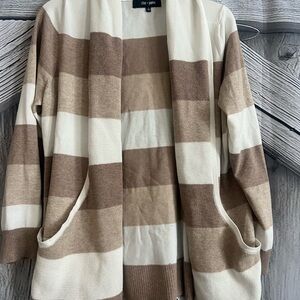 Striped Brown and Cream Cardigan